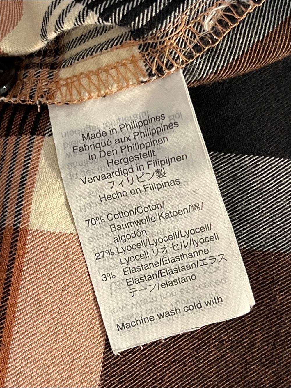 Madewell Plaid Flannel Button Down Shirt M Brown Pink Olive Fall NWOT - Picture 10 of 10